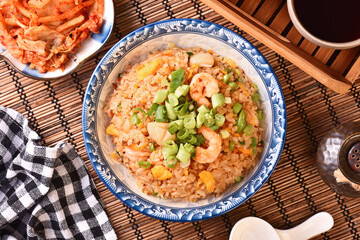 Taiwanese traditional food - seafood fried rice