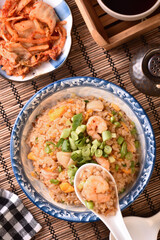 Taiwanese traditional food - seafood fried rice