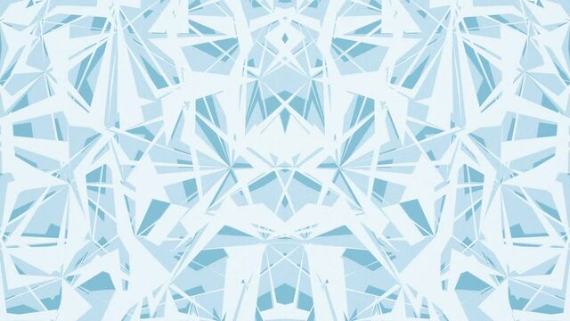 Ice Blue Diamond Abstract Geometric Symmetry Shapes Looping Background Animation