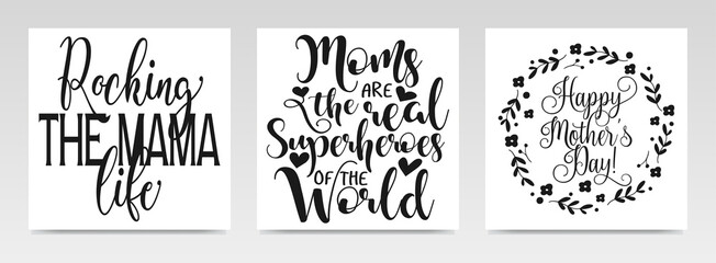 Mother Day's quotes letter typography set illustration.