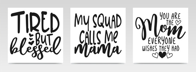 Mother Day's quotes letter typography set illustration.