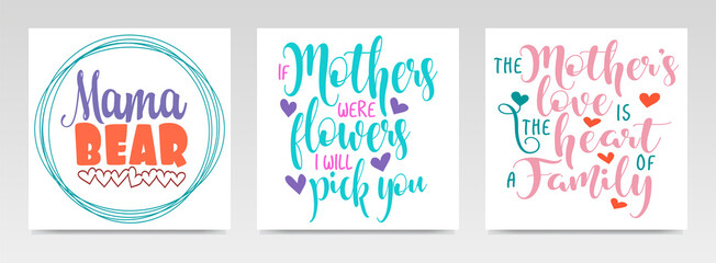 Mother Day's quotes letter typography set illustration.