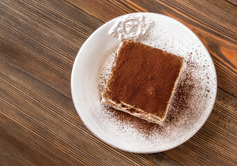 Portion of tiramisu