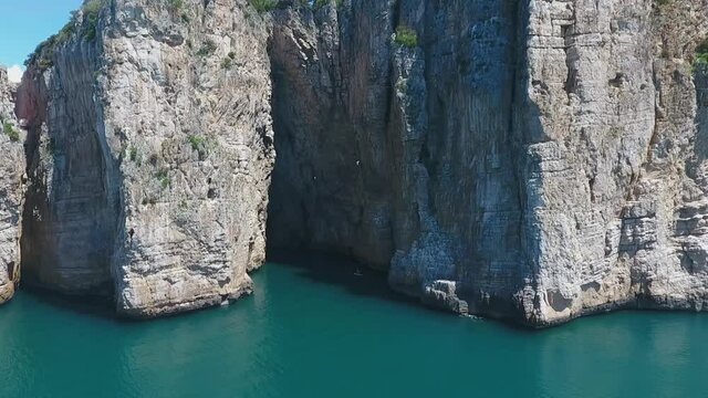 Magnificent panoramic flight over the Montagna Spaccata,gaeta