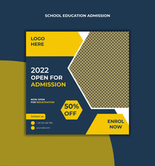 
School education admission social media instagram post template 
