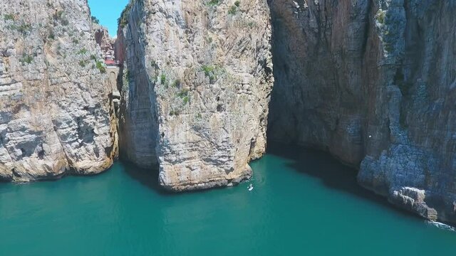 Magnificent panoramic flight over the Montagna Spaccata,gaeta