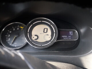 close up of a speedometer