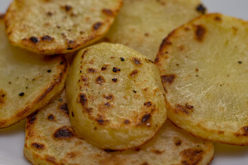 roasted chopped potatoes, roasted potatoes, potetoes slices roasted