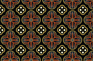 Indonesian batik motif, Batik is a technique of wax-resist dyeing applied to whole cloth, or cloth made using this technique originated from Indonesia. EPS 10
