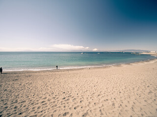 早春の相模湾と冠雪した富士山　2月　葉山町