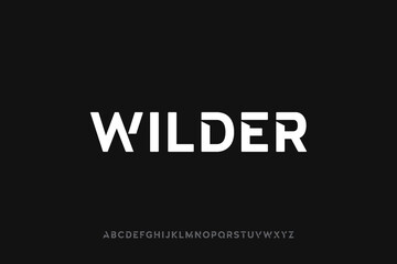 Wilder, a strong, bold and modern uppercase alphabet.