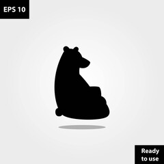 Cozy bear sit down sillhouette logo company, logo vector template design. Ready to use, easy for edit.