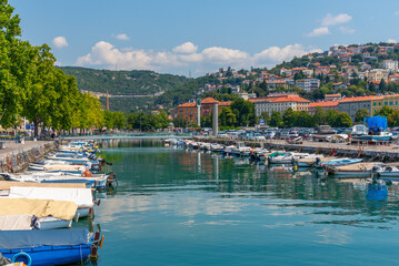 Boats mooring at Mrtvi kanal in Rijeka, Croatia