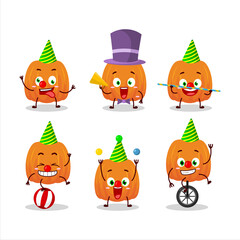 Cartoon character of new pumpkin with various circus shows