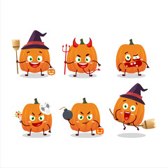 Halloween expression emoticons with cartoon character of new pumpkin