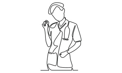 Continue line of doctor woman