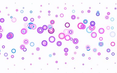 Light Pink, Blue vector background with bubbles.