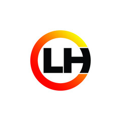 Letter LH circle logo design vector