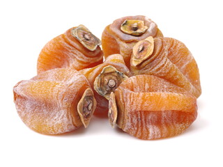 dried persimmon on white background 