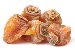 dried persimmon on white background 