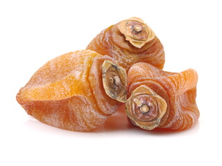 dried persimmon on white background 