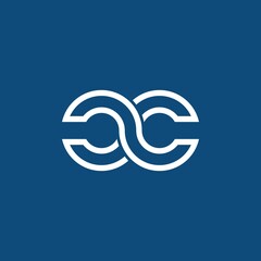 Initial letter cc infinity circle monogram logo