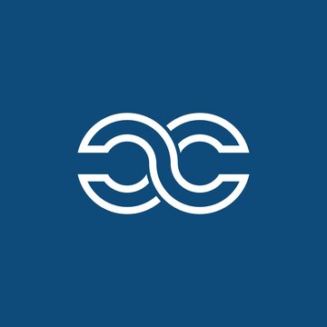 Initial letter cc infinity circle monogram logo