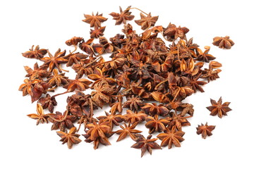 star anise on white background