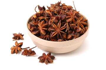 star anise on white background