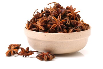 star anise on white background