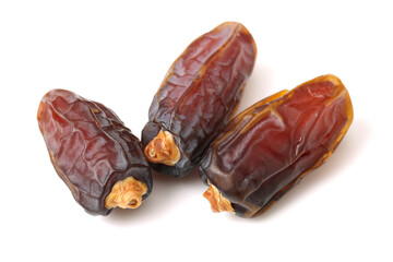 medjool dates on white background