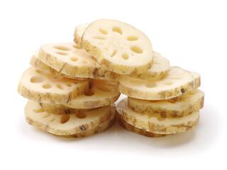 Lotus root on the white background