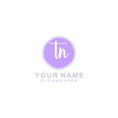 TN Initial handwriting logo template vector