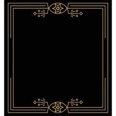 Flower border, Black background frame