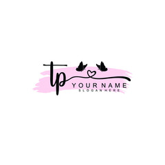 TP Initial handwriting logo template vector
