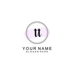 TT Initial handwriting logo template vector