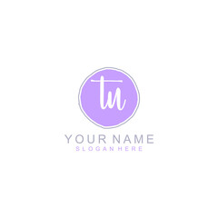 TU Initial handwriting logo template vector