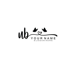 UB Initial handwriting logo template vector