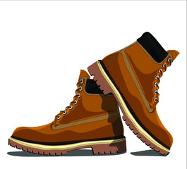 editable and scalable vector illustration of shoes, sneakers, boots