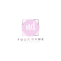 UD Initial handwriting logo template vector