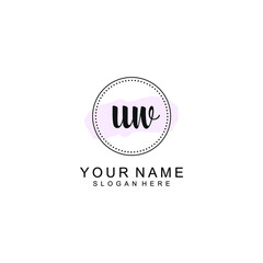UW Initial handwriting logo template vector