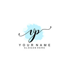 VP Initial handwriting logo template vector