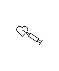 heart with injection icon,vector best line icon.