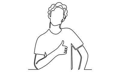 Continue line of businessman making okay sign