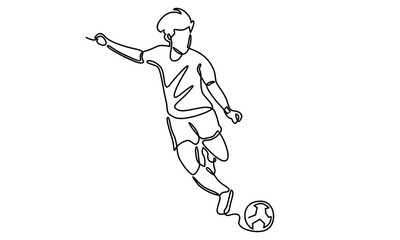 Continue line of soccer player