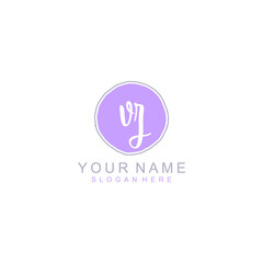 VZ Initial handwriting logo template vector