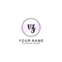 VZ Initial handwriting logo template vector