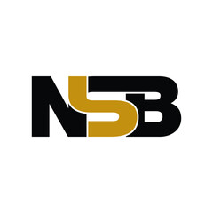 NSB letter monogram logo design vector
