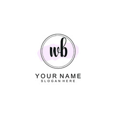 WB Initial handwriting logo template vector