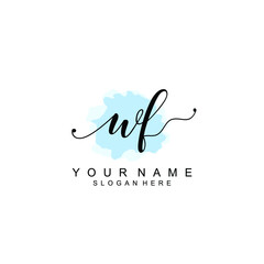 WF Initial handwriting logo template vector